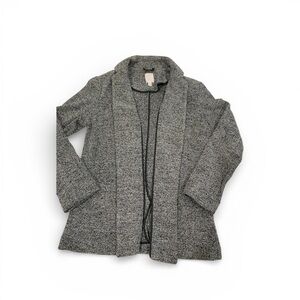 Women’s LC Lauren Conrad Open Front Sweater Cardigan Gary Black Fleck Size L